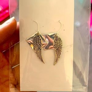Christmas gift new jewelry NWT drop earrings with Angel wings silver handmade